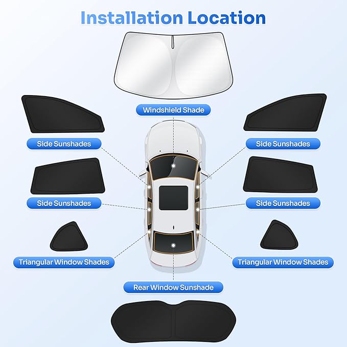 Canvcle Window Shades for 2013-2018 Toyota RAV4 Accessories Windshield Sun Shade Side Rear Window Cover Sunshade Sun Visor Shield Privacy Protection for Camping Keep Vehicle Cool Black 8PCS