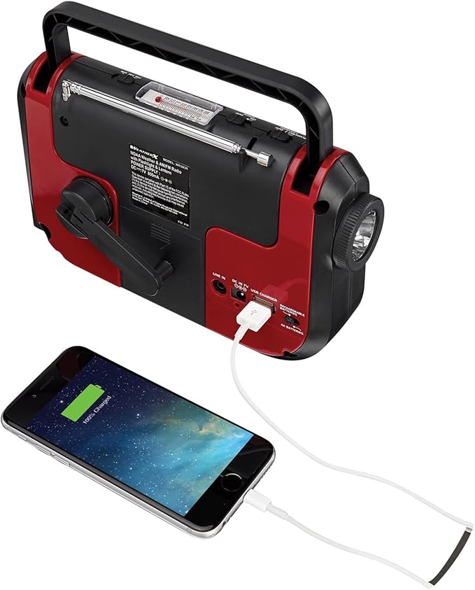 Weatherband AM/FM Radio with Flashlight, Lantern, and Phone Charger, WR383R