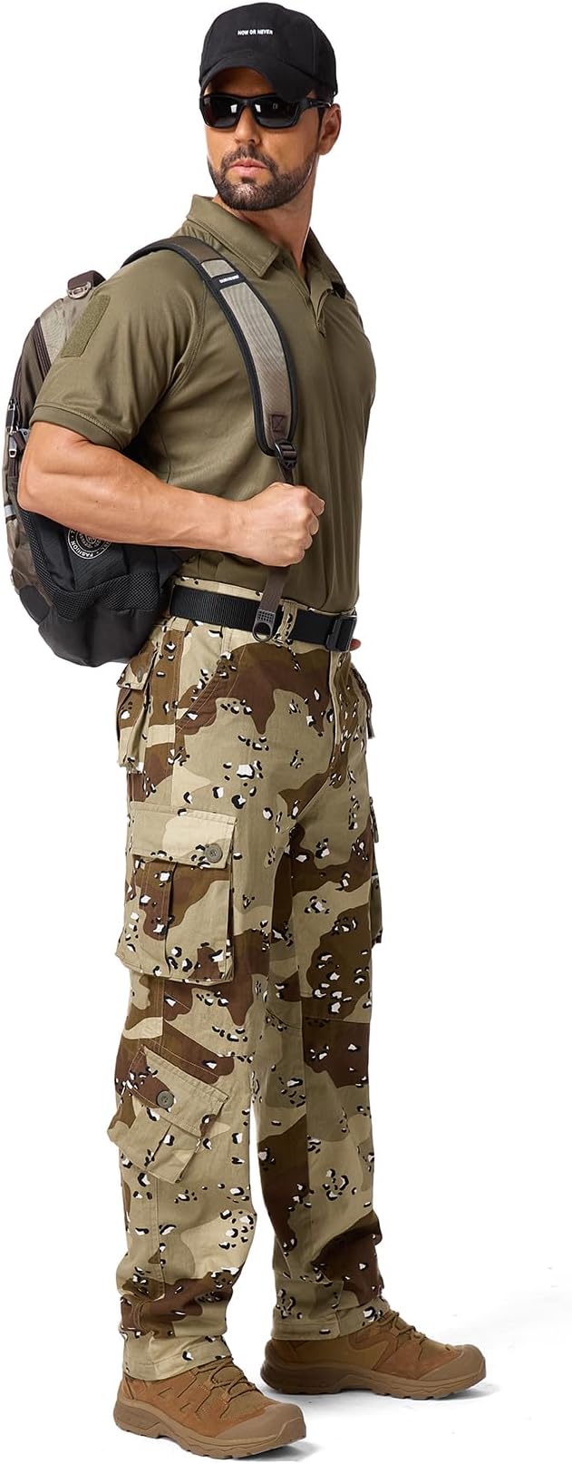 Men's BDU Casual Military Pants, Tactical Wild Army Combat ACU Rip Stop Camo Cargo Work Pants Trousers with 8 Pockets