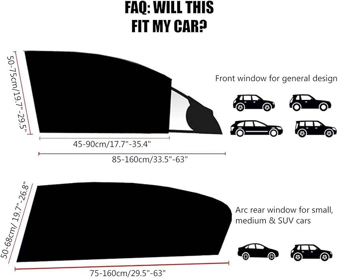 Car Windows Mosquito Net,Car Window Screens for Camping,UV and Car Mosquito Net for Camping |Breathable Mesh Baby Car Window Covers，Sun Glare/UV Rays Double Layer Design(Rear Side 2pcs)