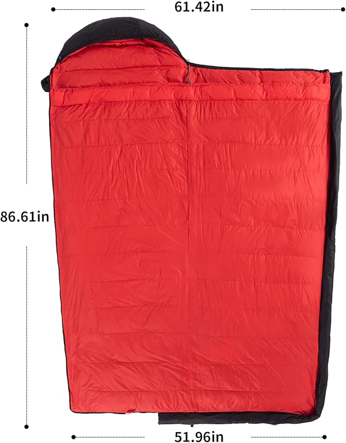Down Sleeping Bag for Adults, 600 Fill Power, Ultralight & Compact with Compression Sack for Backpacking, Camping, Hiking