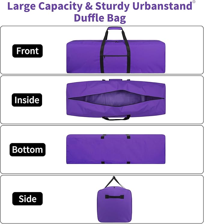 Urbanstand 52 Inch Large Duffle Bag for Travel Camping Sport Equipment Storage Bag with 2-way Lockable Zippers (Purple 2Pack)