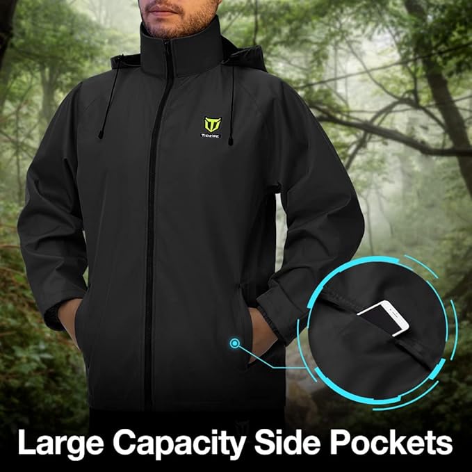 TIDEWE Rain Suit, Waterproof Breathable Lightweight 2 Pieces Rainwear