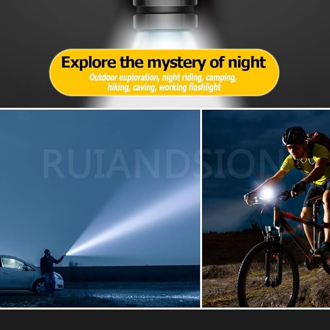 Ruiandsion White P13.5S LED Flashlight Bulb, 6-40V Universal Upgrade (6V/9V/12V/18V/19.2V/24V) Non-Polarity Replacement for Flashlight, Torch, Lantern & Work Light