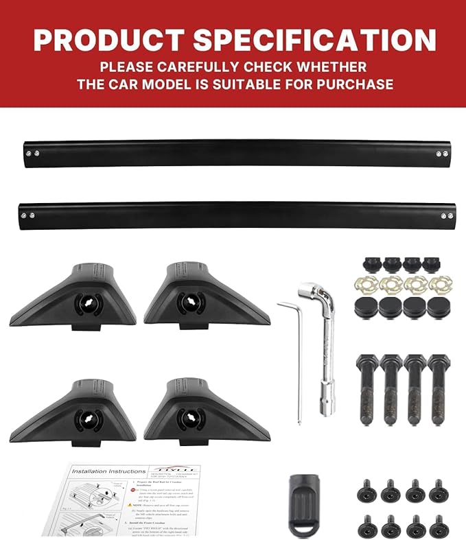 Richeer 300LBS Roof Rack Cross Bars for 2019-2025 RAV4 with Side Rails, Aluminum Cargo Racks Rooftop Luggage Carrier Canoe Kayak Bicycle(Not for Adventure/TRD Off-Road/22-25LE)