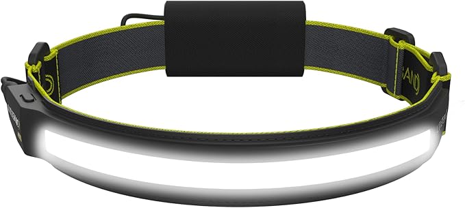 OPTIMAL VENTURES LITEBAND ACTIV Rechargeable LED Headlamp, 1000 Lumens, 210° Wide Beam, Lightweight No-Bounce Fit, IPX4 Weather Resistant, Black