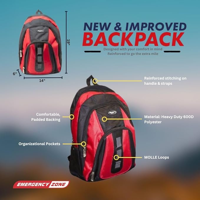 Essentials Complete Deluxe Survival Kit 2 & 4 Person | Bug-Out-Bag | Emergency Go Bag Kit for Wildfires, Hurricanes, and Other Natural Disasters