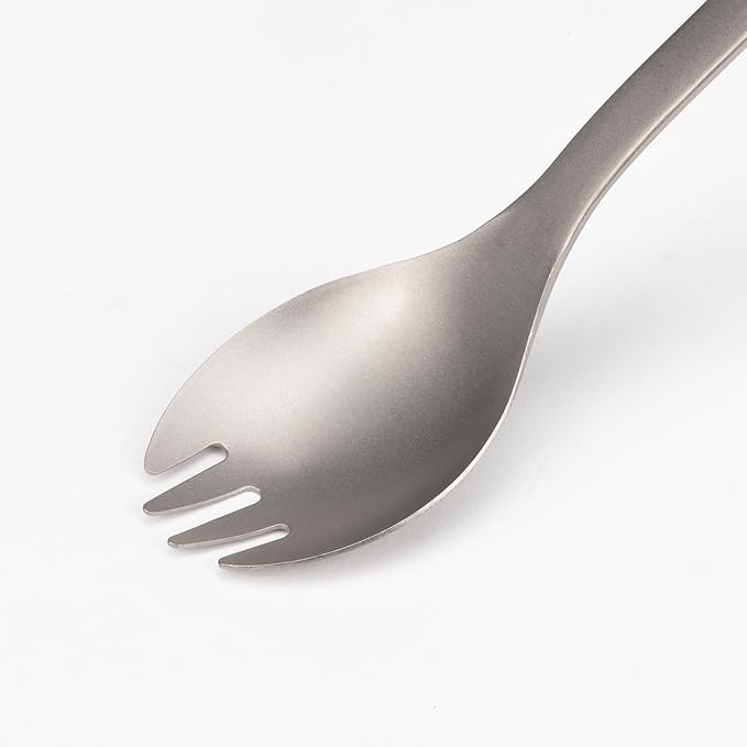 Snow Peak Titanium Sporks, Lightweight Titanium Cutlery for Camping & Hiking, Compact & Portable Utensil for Easy Packing, Durable Camping Cookware Accessories