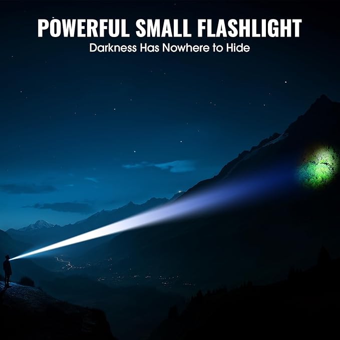 Banral Rechargeable Tactical Flashlights, High Lumens Small Mini USB-C LED Flashlight, Compact EDC Flash Light, 4 Modes&Memory Function, Waterproof Pocket Lights for Home,Camping,Emergency,Car,Hiking