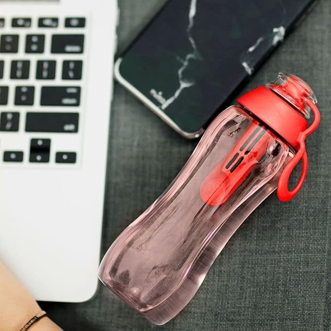 Dafi Sport Water Bottle with Filter RED | 10 oz | personal reusable water bottle, backpacking filter replacement, tap water straw purifier, water for travel | Made in Europe