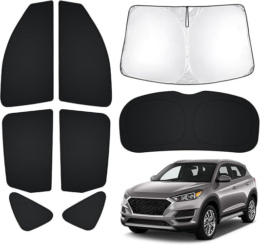 T TGBROS Windshield Sun Shade for Hyundai Tucson 2016-2021 Car Window Shades Thicken UV Block and Blackout Privacy Foldable Sunshades 8PCS Accessories Keep Cool Sun Visor Covers