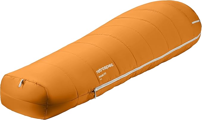 Retrospec Dream Mummy Sleeping Bag - 5, 15, & 30°F Cold Weather Camping & Travel Essential Gear with Water - Resistant Shell & Synthetic Fill - Zippered Pocket & Stuff Sack