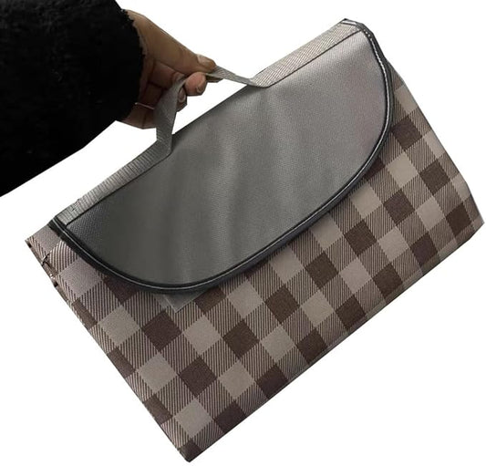 K Y KANGYUN Extra Large Picnic Blanket Outdoor Beach Blankets, Water-Resistant Foldable Sandproof Blankets Cute Picnic Mat for Beach, Camping Grass Lawn Park Mats (Brown 2, 80x60 in)