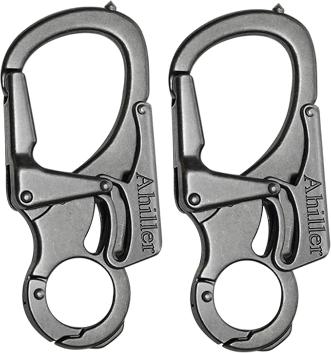 Ahiller Carabiner Keychain Clip, Double Lock Designed - Tungsten Steel Tip, Multifounction Tools for Camping, Hiking, Fishing, Outdoor Survival