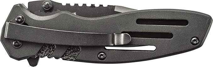 Smith & Wesson Accessories Extreme Ops SWA24S 7.1in S.S. Folding Knife with 3.1in Serrated Clip Point Blade and Aluminum Handle for Outdoor