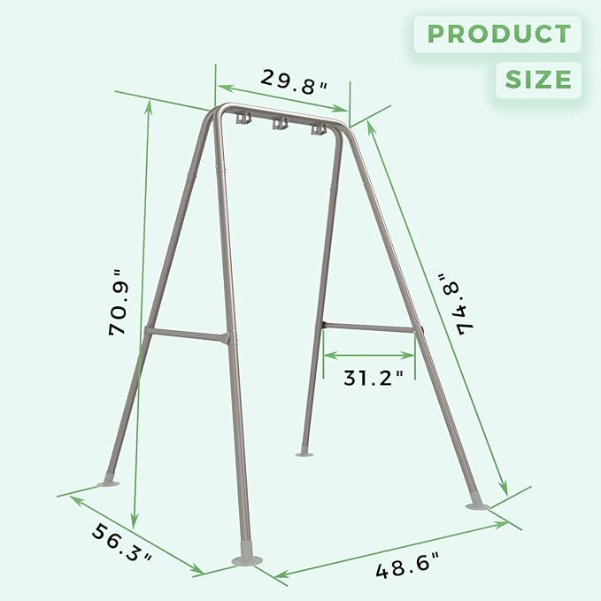 G TALECO GEAR Hammock Chair Stand,Heavy-Duty Steel Hammock Stand,300LBS Multi-Use Swing Stand for Outdoor Indoor，Hammock Chair not Include (Silver)