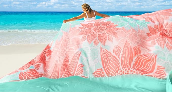 HIHOHO Beach Blanket Waterproof Sandproof Extra Large Beach Mat 79" X 83"/120"x108"for 1-8 Adults Quick Drying Durable Outdoor Picnic Mat for Beach Travel Camping Hiking