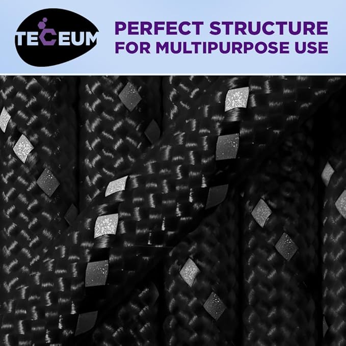 TECEUM Reflective Paracord Rope 1000 – 1000ft/200ft/100ft/50ft – 40+ Colors – Glow in The Dark – para Cord – Utility Rope for Survival, Hunting & Camping Gear – Nylon String, Camping Rope, Tent Cord