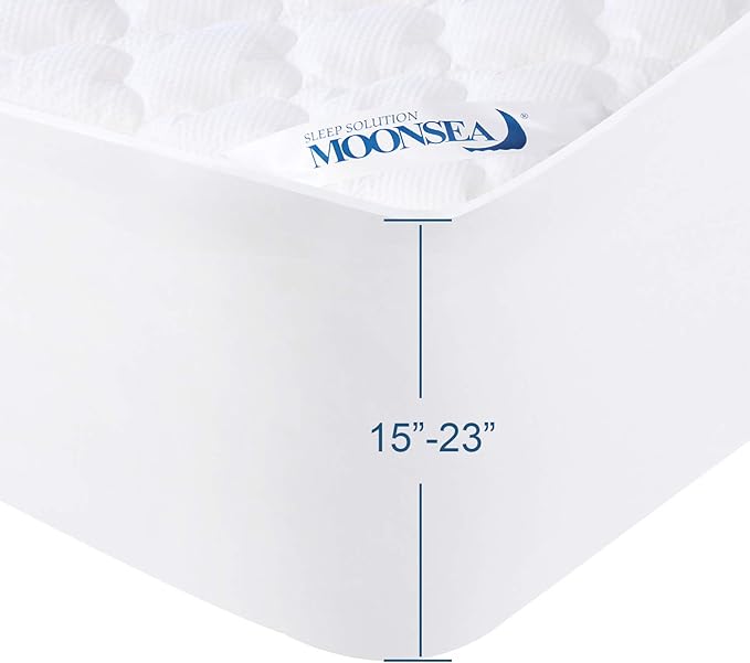 Air Mattress Cover Full Mattress Pad, Thick Quilted Mattress Topper Full, Super Soft Breathable and Noiseless Down Alternative Fiber Pillow Top Mattress Pad (15-23'' Deep Pocket)