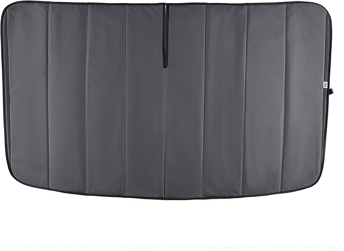 Extra-Thick Insulated Front Windshield Cover for 2015-2026 Ford Transit Medium and High Roof Vans, Blackout Privacy Sun Shades for Stealth Camping – Dark Gray