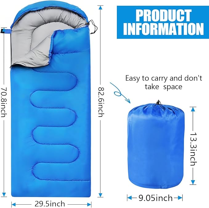 OBTANIM Sleeping Bags Portable Waterproof Camping Sleeping Bag for Adults Kids 4 Seasons Cold Weather or Warm Backpacking Hiking Travel Indoor Outdoor Use