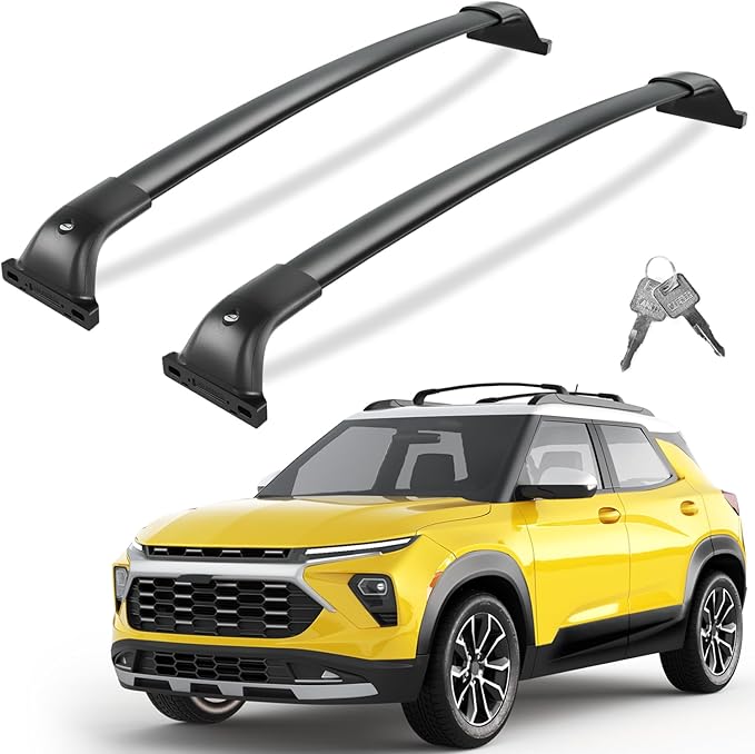 Tuyoung 300lbs All Aluminum Roof Rack Cross Bars Compatible with Chevy Chevrolet Trailblazer 2021 2022 2023 2024 2025 2026 L LT ACTIV RS, Lockable Heavy Duty Roof Rails Crossbars Cargo Luggage Kayak