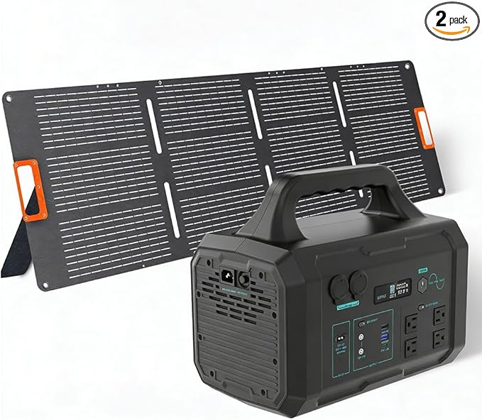 STARY LINE 1800W Solar Generator Kit (2700W Surge), 1024Wh Portable Power Station with 200W Solar Panel, LiFePO4 Battery for RV Life, Van Living, High-Power Appliances Backup,