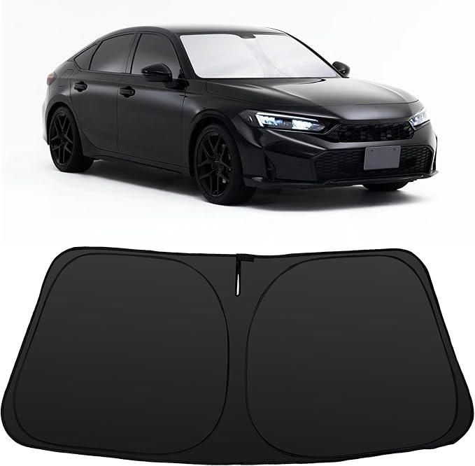 Windshield Sun Shade Accessories Compatible with 2022 2023 2024 2025 2026 Civic for Honda Foldable Sunshade Sun Visor Blocks UV
