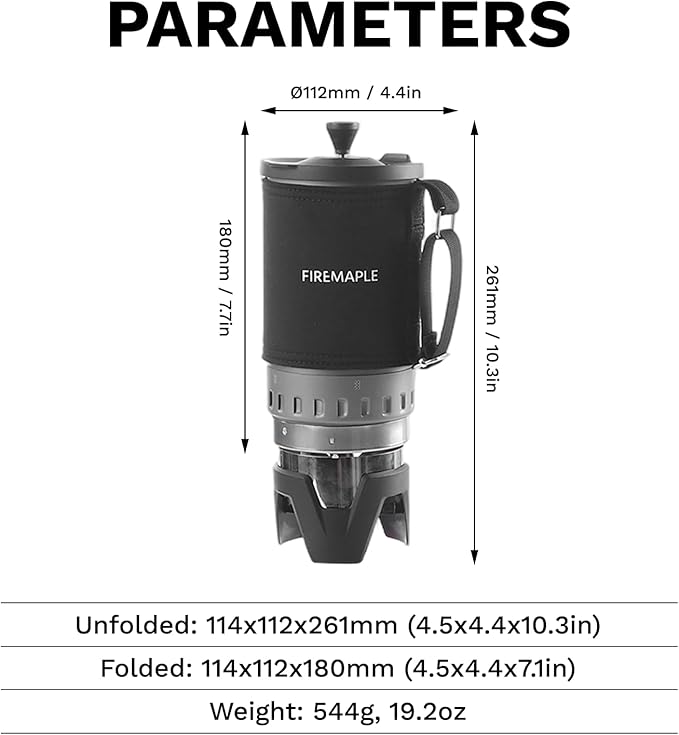 Fire-Maple Crater Radiant Cooking System - w/Micro Pressure Regulated Valve, Solo Compact and Windproof Water Boiler, Ideal for Hiking, Climbing, Camping and Emergency uses, 0.8L.
