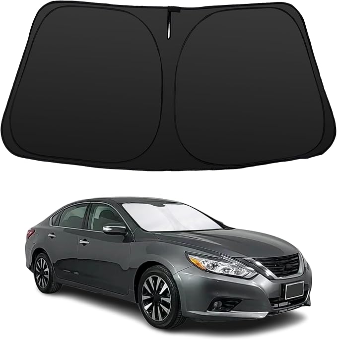 Windshield Sun Shade Custom Fit for 2013-2018 Altima Sedan Accessories Foldable Sunshade Sun Blocker Protect Car from Sun Rays & Heat Damage Keep Car Cooler