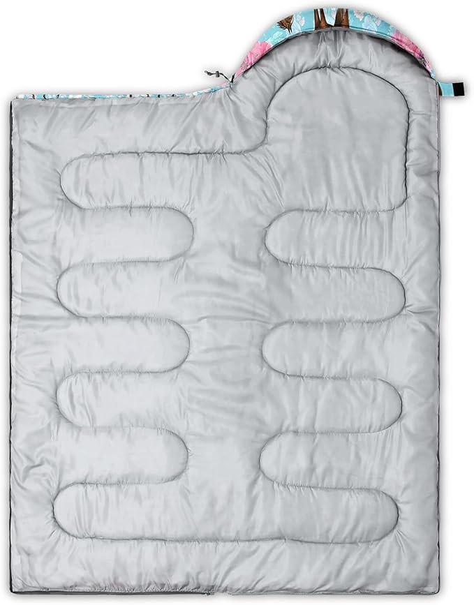 QOOMO Axolotl Cute Camping Sleeping Bags,3 Season Warm & Cool Weather,Lightweight,Waterproof Sleeping Bags for Adults & Kids,Traveling,and Outdoors