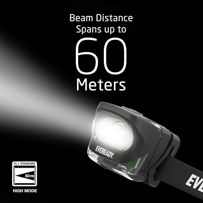 Rechargeable LED Headlamps by Eveready (2-Pack), IPX4 Water Resistant Head Lights for Running, Camping, Emergency, Outdoors (USB Cable Included),Black (2-Pack),Adjustable