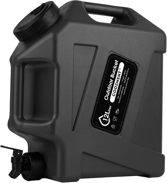 COOZMENT 3.2 Gallon/5 Gallon Water Containers with Spigot, BPA Free Water Jug, Military Green Water Tank, Multifunction Water Storage Containers for Camping Outdoor Hiking,Emergency Stroage
