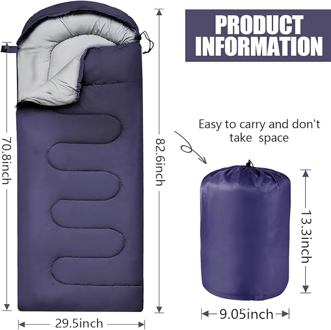 OBTANIM Sleeping Bags Portable Waterproof Camping Sleeping Bag for Adults Kids 4 Seasons Cold Weather or Warm Backpacking Hiking Travel Indoor Outdoor Use