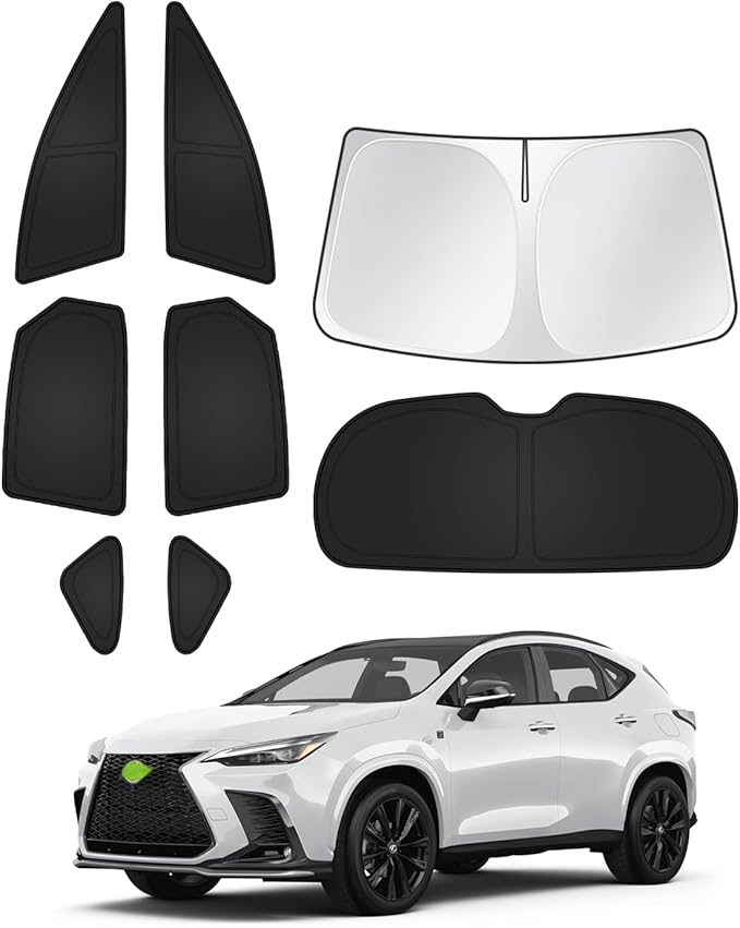 Canvcle Sunshades for Lexus NX 2022-2025 2026 Accessories Windshield Sun Shade Side Rear Window Shade Cover Sun Visor Shield Privacy Protection Keep Vehicle Cool Black 8PCS