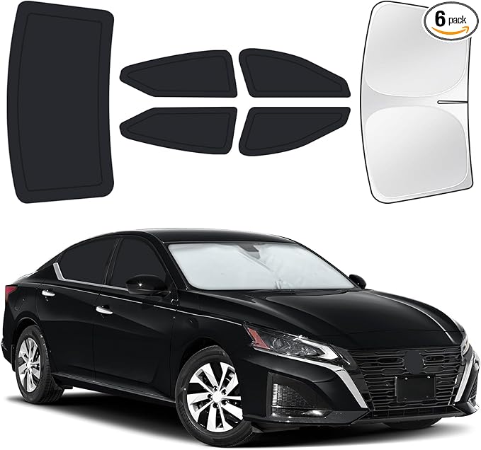 for Nissan Altima 2019-2024 Car Window Shades, 6pcs Privacy Sun Shade Set for Front Windshield Side and Rear Windows, Full Window Covers Keeps Vehicle Cool for Camping Napping