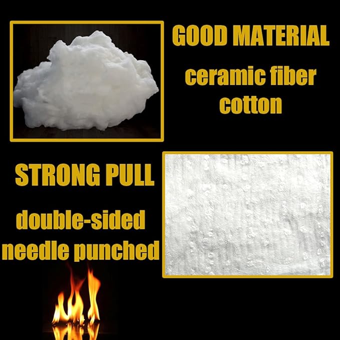 24" x12"x1" (Thick) Ceramic Fiber Blanket Fireproof Insulation Baffle Rated to 2400F, High-Temperature Resistance for Oven Stoves, Kilns, Forges