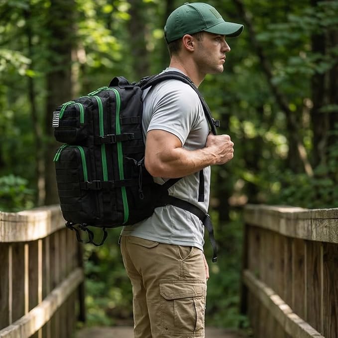 45L Tactical Backpack for Men Women, Military Assault Pack with MOLLE, Large 3 Day Bug Out Bag for Hiking Camping