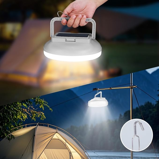 USB Solar Camping Light with Remote Control - Portable Camping Lantern Hanging Waterproof Tent Light Outdoor Lamp for Camping, Canopy, Hurricane Emergency, Power Outages (126 Piece LED)
