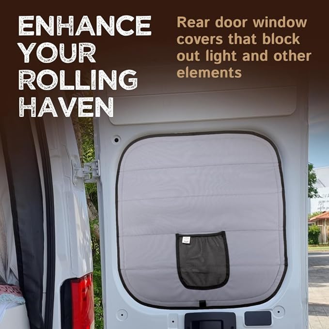 Living in a Bubble Insulated Blackout Window Covers for RAM Promaster 2014-Current (Rear Door 2014-Current)