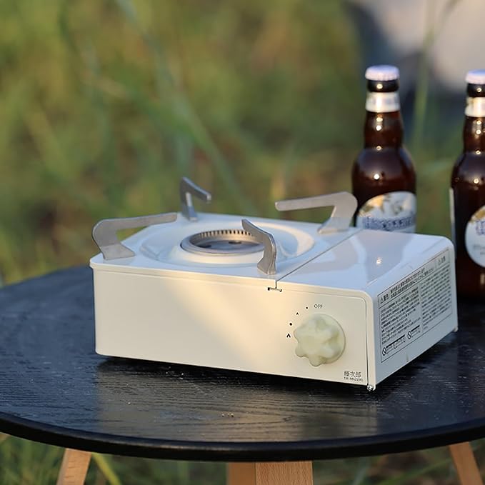 Portable Camping Stove, 2100W Picnic Mini Stove, Outdoor Camping Gas Stove, Fishing Stove with Carry Case, for RV, Camping and Hiking, Emergency Cooking Stove,White