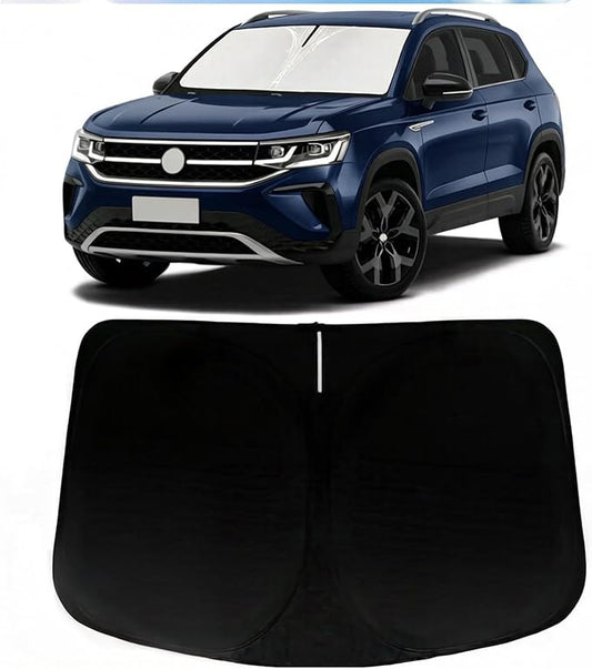 Windshield Sun Shade for Volkswagen VW Taos 2022 2023 2024 2025, Car Front Window Sunshade with 240T Sun Visor Protector Blocks UV Rays Heat Sun Shield Accessories