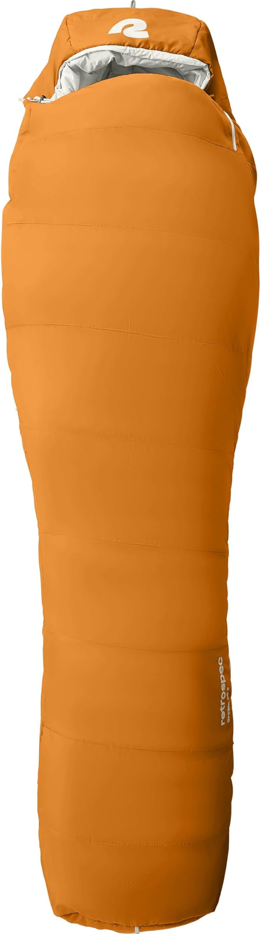Retrospec Dream Mummy Sleeping Bag - 5, 15, & 30°F Cold Weather Camping & Travel Essential Gear with Water - Resistant Shell & Synthetic Fill - Zippered Pocket & Stuff Sack