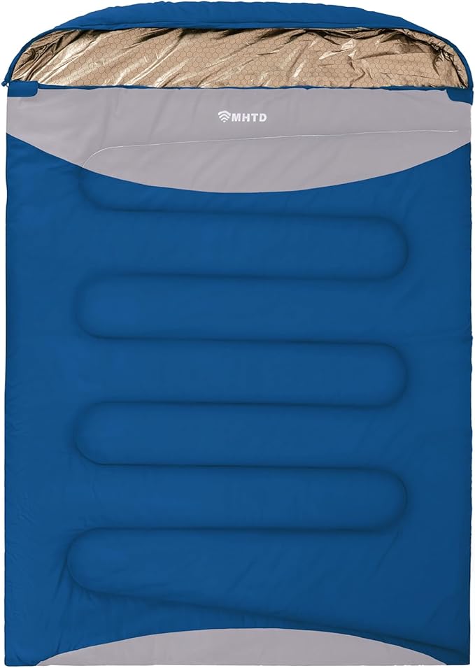 Double Sleeping Bag for Adults All Season 0 Degrees Heavy Duty Two Person Sleeping Bag for Camping Cotton Canvas YKK Zipper Portable