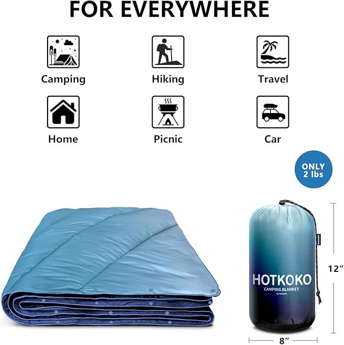 Camping Blanket,Puffy Blanket Lightweight Packable Camping Blanket Outdoor Blanket for Camping,Traveling, Stadium, Hiking, Picnics