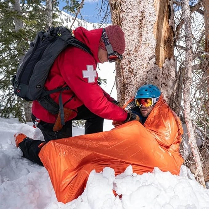2 Pack Emergency Sleeping Bag Survival Bag, Emergency Waterproof Lightweight Survival Gear, Portable Survival Thermal Bivy Sack for Outdoor Camping Hiking Adventure.