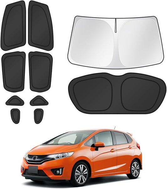 Canvcle Window Shades for 2015-2020 Honda Fit Accessories Windshield Sun Shade Side Rear Window Covers Sunshade Sun Visor Shield Privacy Protection for Camping Keep Vehicle Cool Black 10PCS
