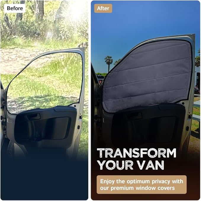 Living in a Bubble Insulated Blackout Window Covers for RAM Promaster 2014-Current (Driver/Passenger Door 2014-Current)