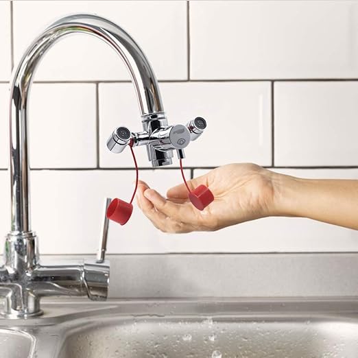 Lunarlipes Faucet Mounted Eyewash Station Kit, Emergency Eye Wash Unit, OSHA Approved First Aid Eye Flush Kit, 1x Eyewash Station, 4X Adapters, 2X Inspection Tags, 1x Emergency Eye Wash Station Sign