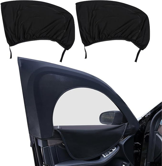 Car Window Shades with Zipper, Car Sun Shade, Universal Zipper Front and Rear Window Covers, Auto Accessories Breathable Mesh Side Window Sunshades Cover Fit for SUVs, Cars, Trucks (Front)